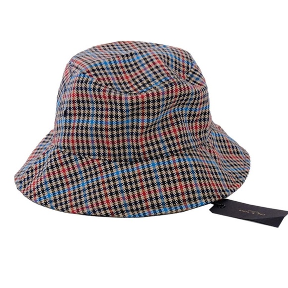 NWT RAG & BONE Bucket Hat Houndstooth MultiColor One Size Wool Blend $145 main image 5